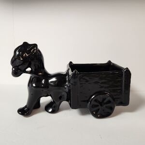 Black Horse & Carriage Wagon Home Decor